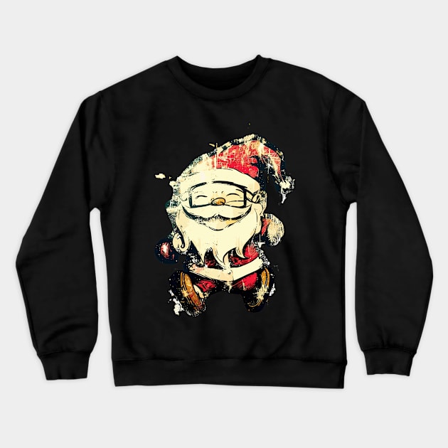 Christmas Santa Vintage Street Art Crewneck Sweatshirt by TomFrontierArt